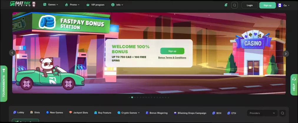 Fastpay Casino 100% up to 750 CAD + 100 Free Spins
